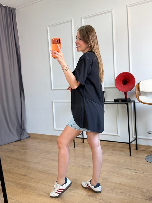 Siyah Eteği Garnili Tshirt