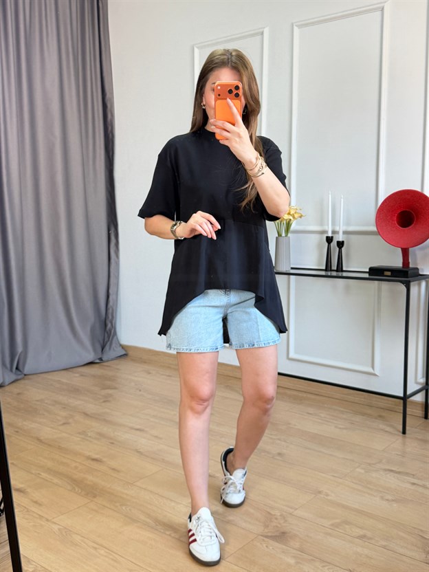 Siyah Eteği Garnili Tshirt