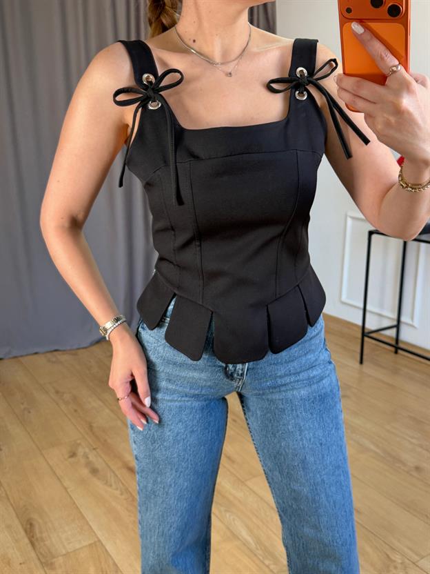 Siyah Korse Bluz