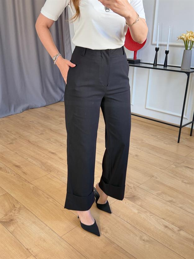 Siyah Duble Paça Pantolon