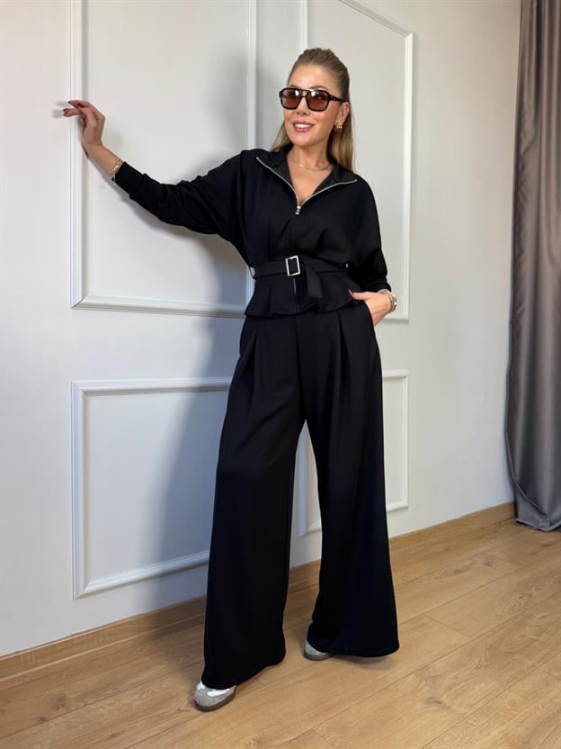 Siyah Pileli Kemerli Modal Takım