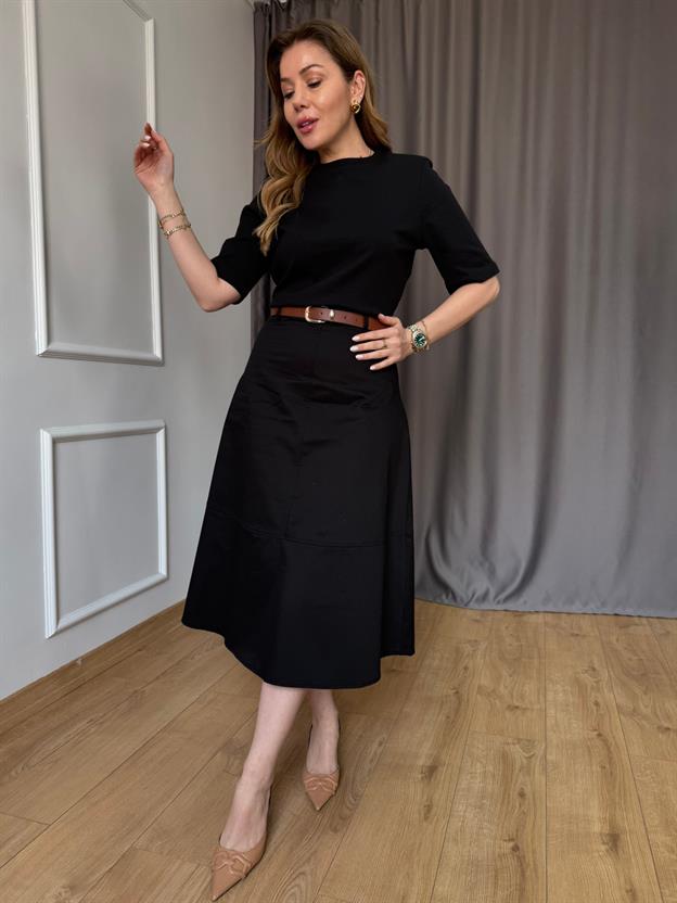 Siyah Vatkalı Tshirt