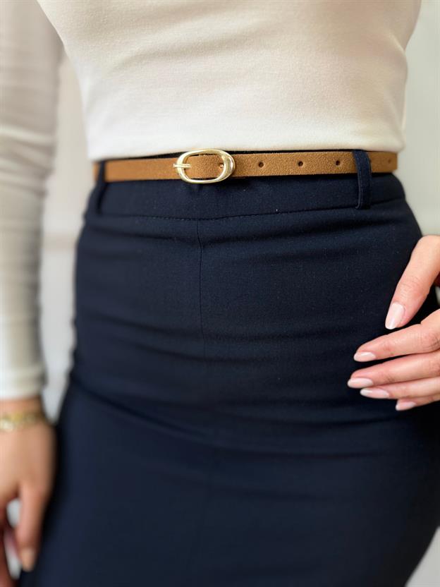 Taba İnce Süet Kemer