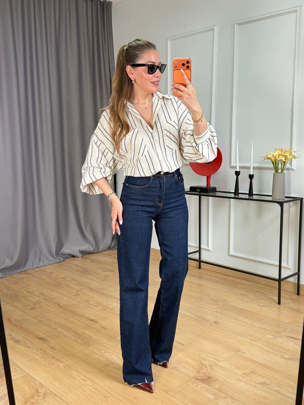 Taş Çizgili Cepli Gömlek