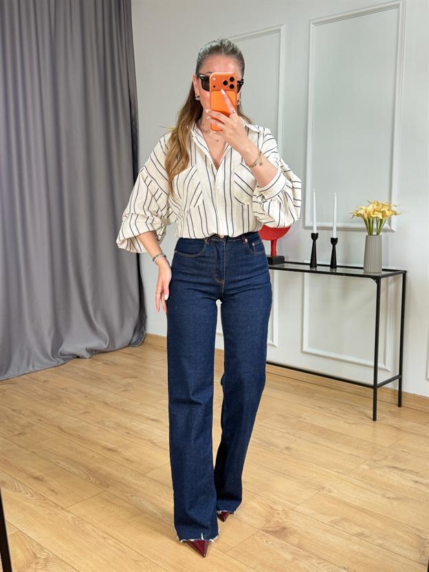 Taş Çizgili Cepli Gömlek