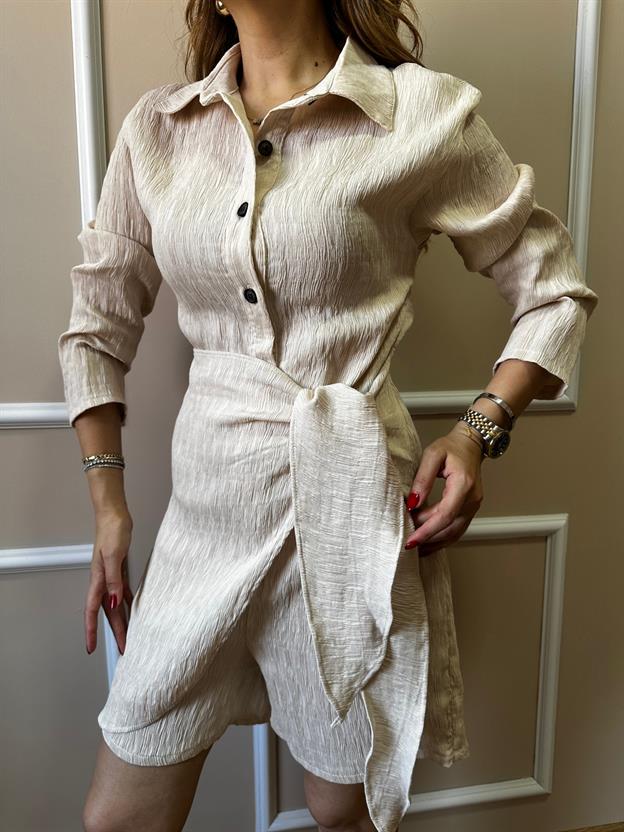 Taş Yandan Bağlamalı Şort Elbise