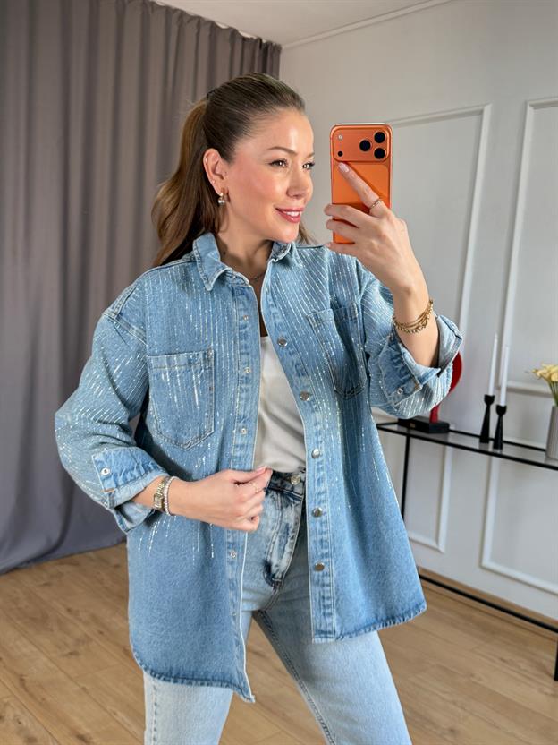 Taşlı Jean Gömlek 