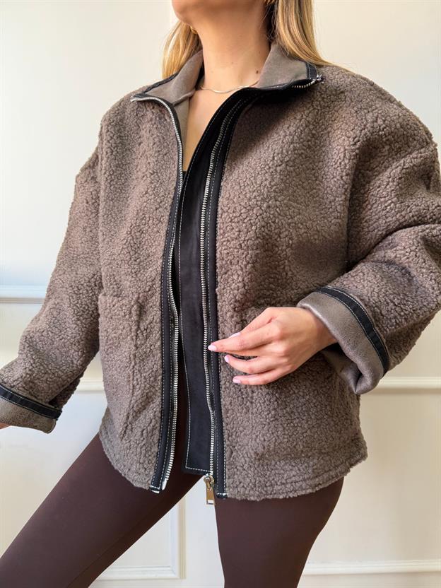 Vizon Biyeli Peluş Mont