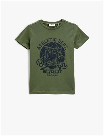 Koton Erkek Çocuk T-Shirt Haki 3SKB10049TK 