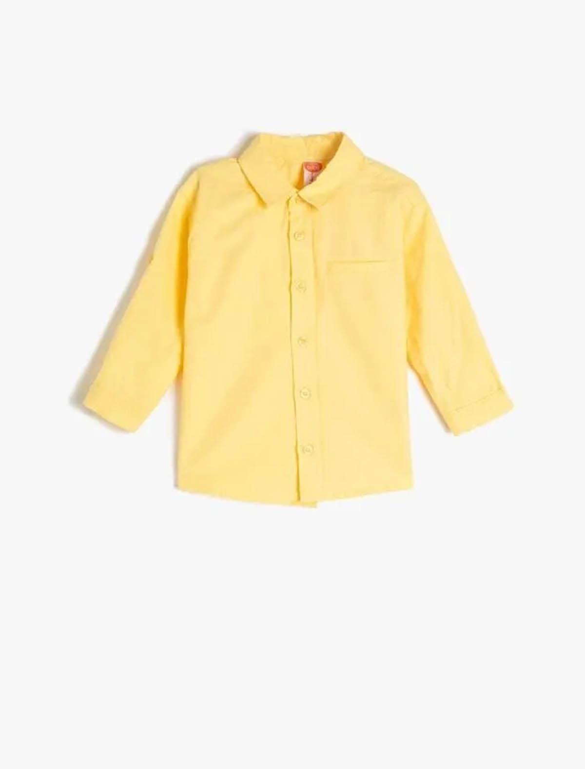 Koton Erkek Bebek Gömlek Sarı 3SMB60057TW