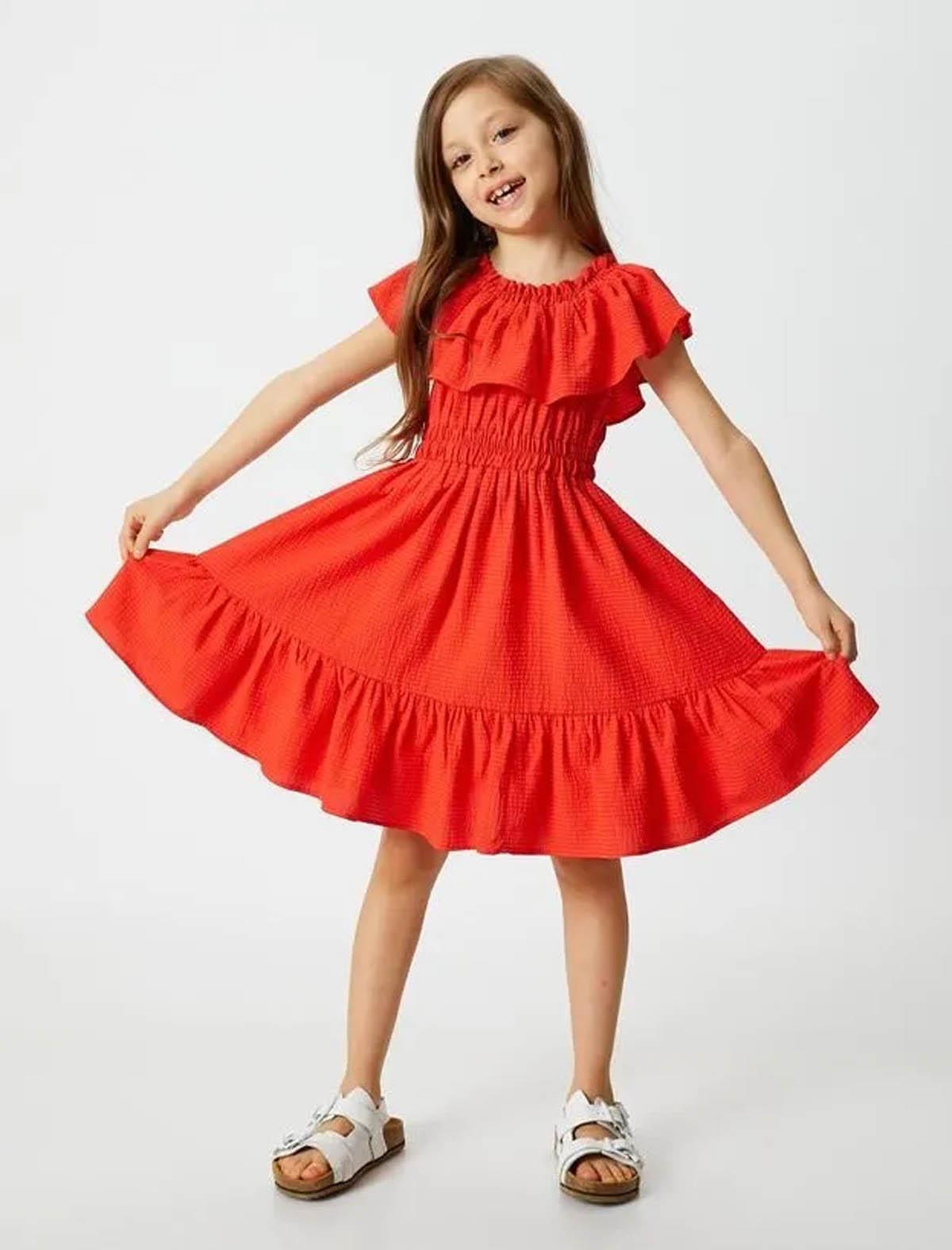 Koton Kız Çocuk Elbise Kırmızı 3SKG80074AW