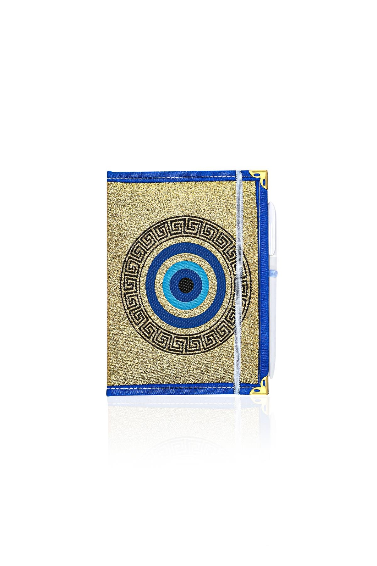 Dokuma Çizgisiz Nazar Desenli Kalemli Otantik Etnik Defter Hediyelik Orta 1607