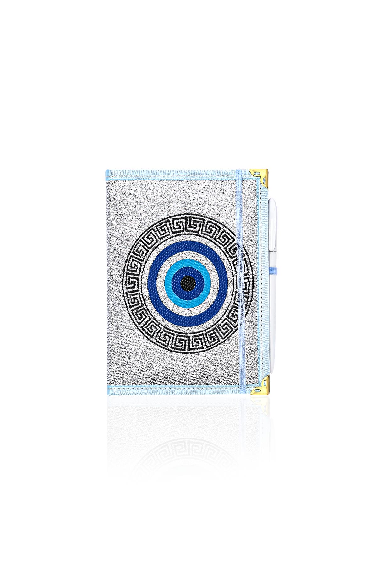 Dokuma Çizgisiz Nazar Desenli Kalemli Otantik Etnik Defter Hediyelik Orta 1607