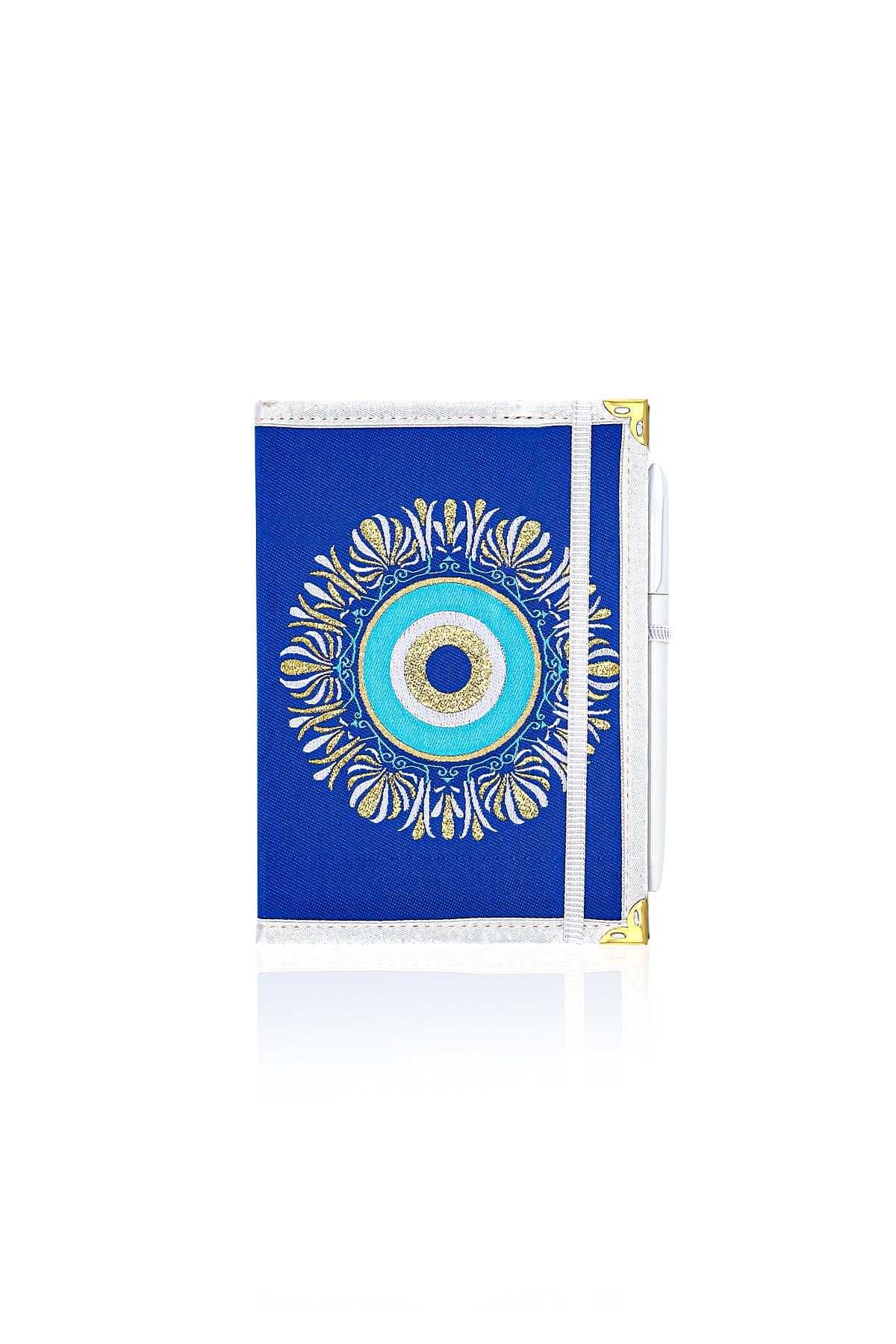 Dokuma Çizgisiz Nazar Desenli Kalemli Otantik Etnik Defter Hediyelik Orta 1607