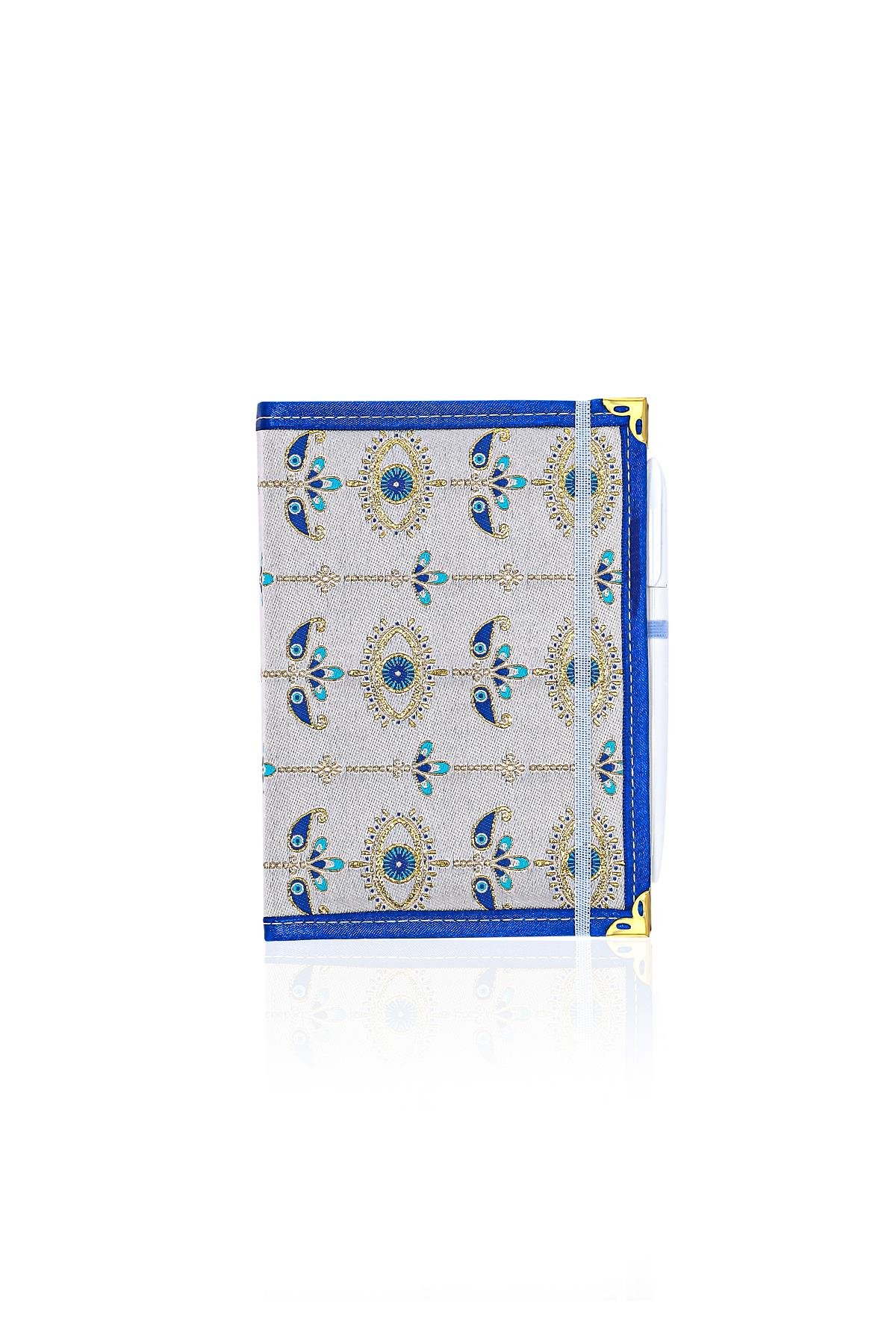 Dokuma Çizgisiz Nazar Desenli Kalemli Otantik Etnik Defter Hediyelik Orta 1607