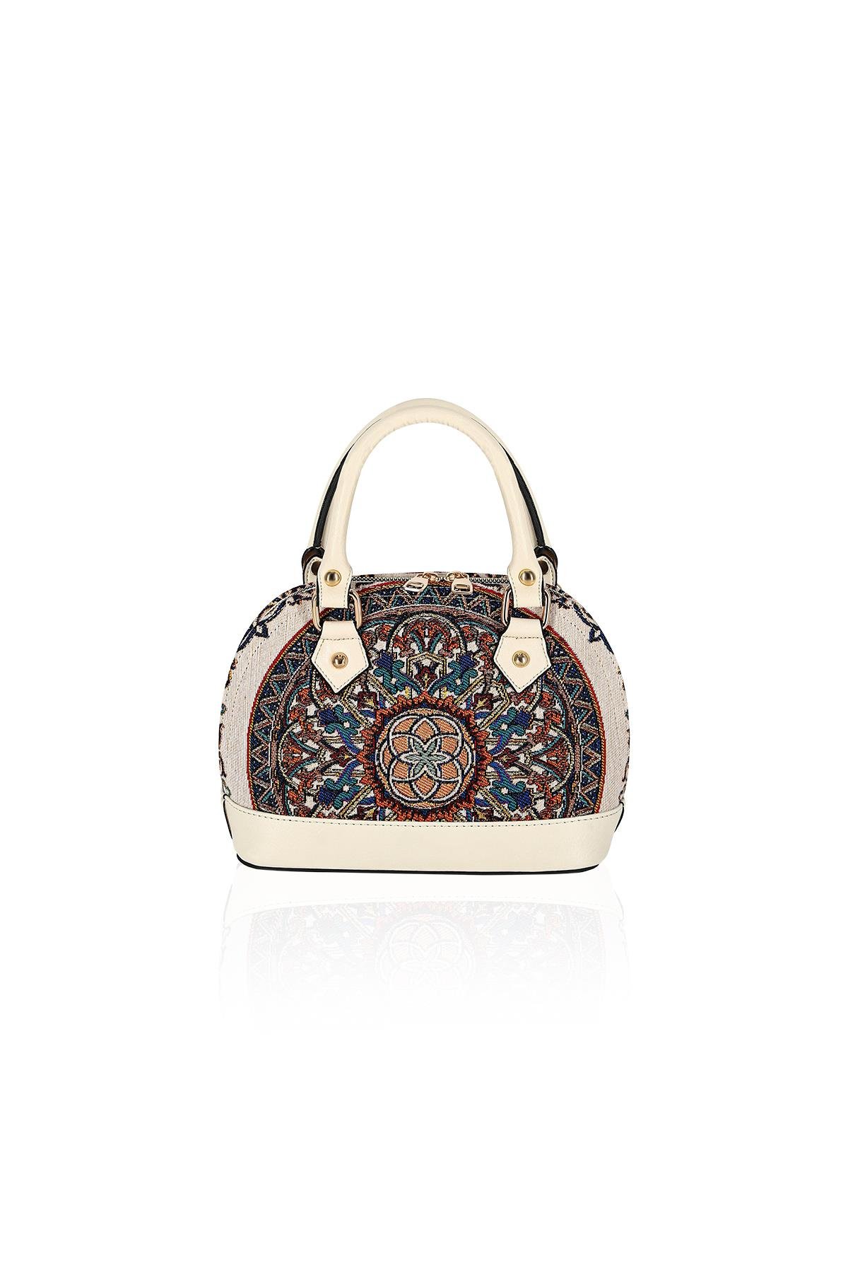 Etnik Desenli Askılı Kadın El Omuz Çanta Mottif İstanbul Otantik Goblen 1002