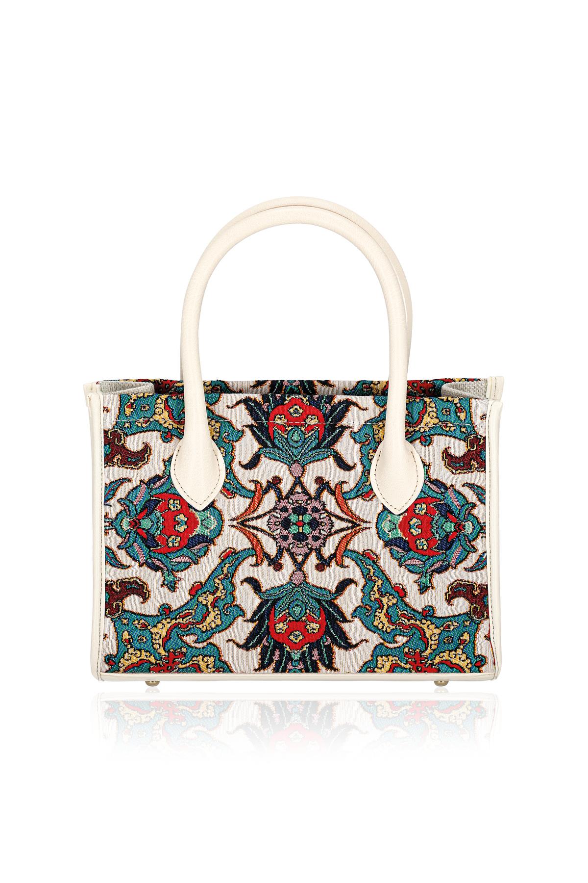 Etnik Desenli Kadın El Omuz Çanta Mottif İstanbul Otantik Goblen 1003