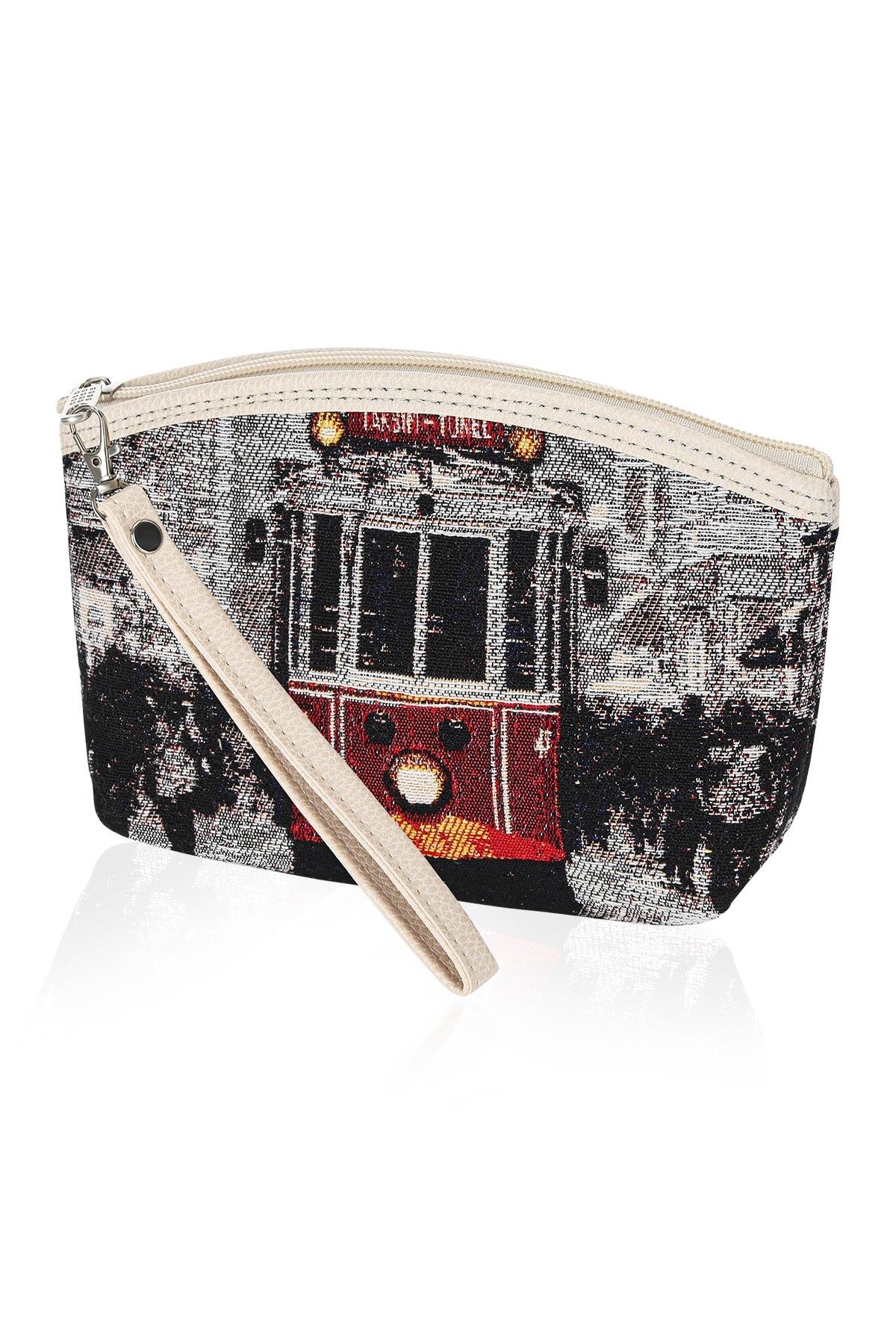 Etnik Desenli Kadın Portföy Clucth Çanta Makyaj Çanta El Çantası