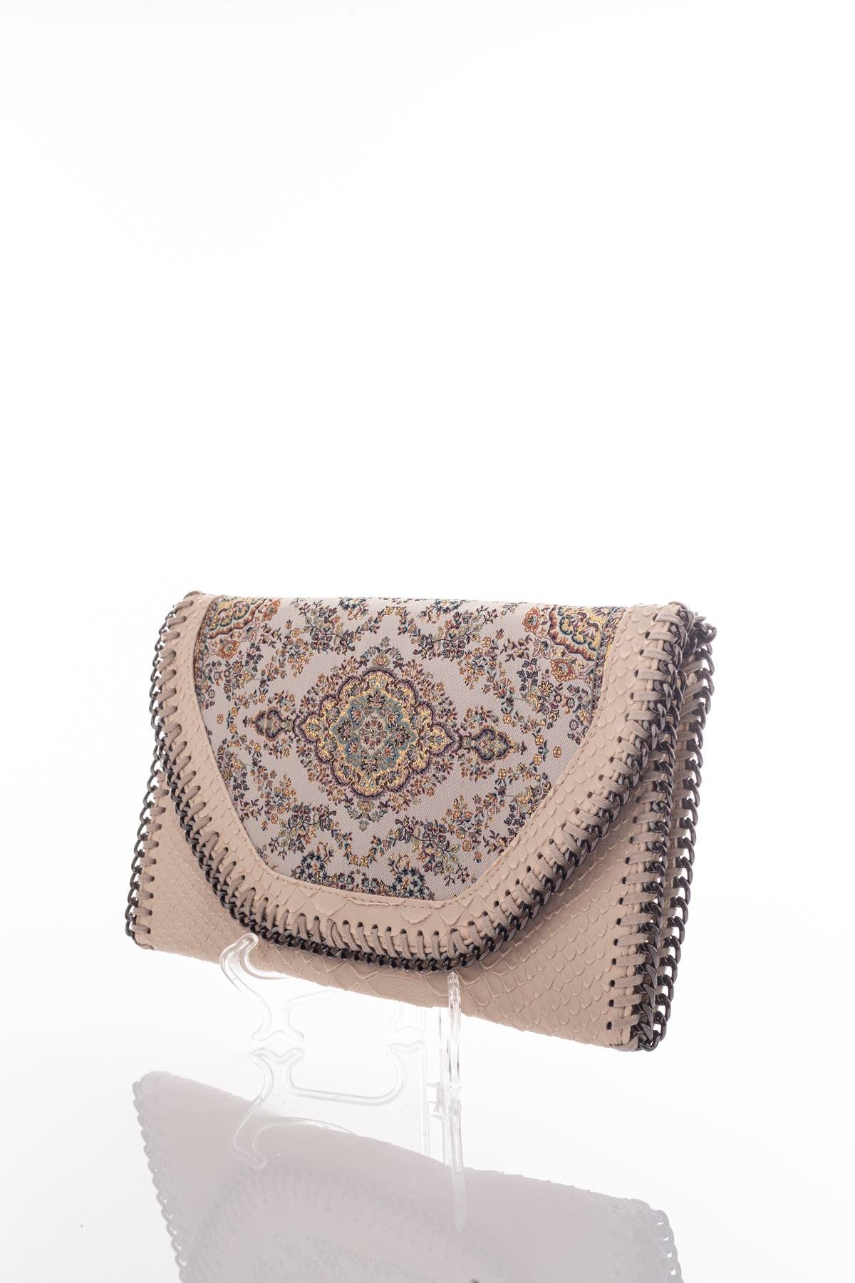 Mottif  İstanbul  Otantik Dokuma Kadın Portföy Clutch Çanta 1007.02