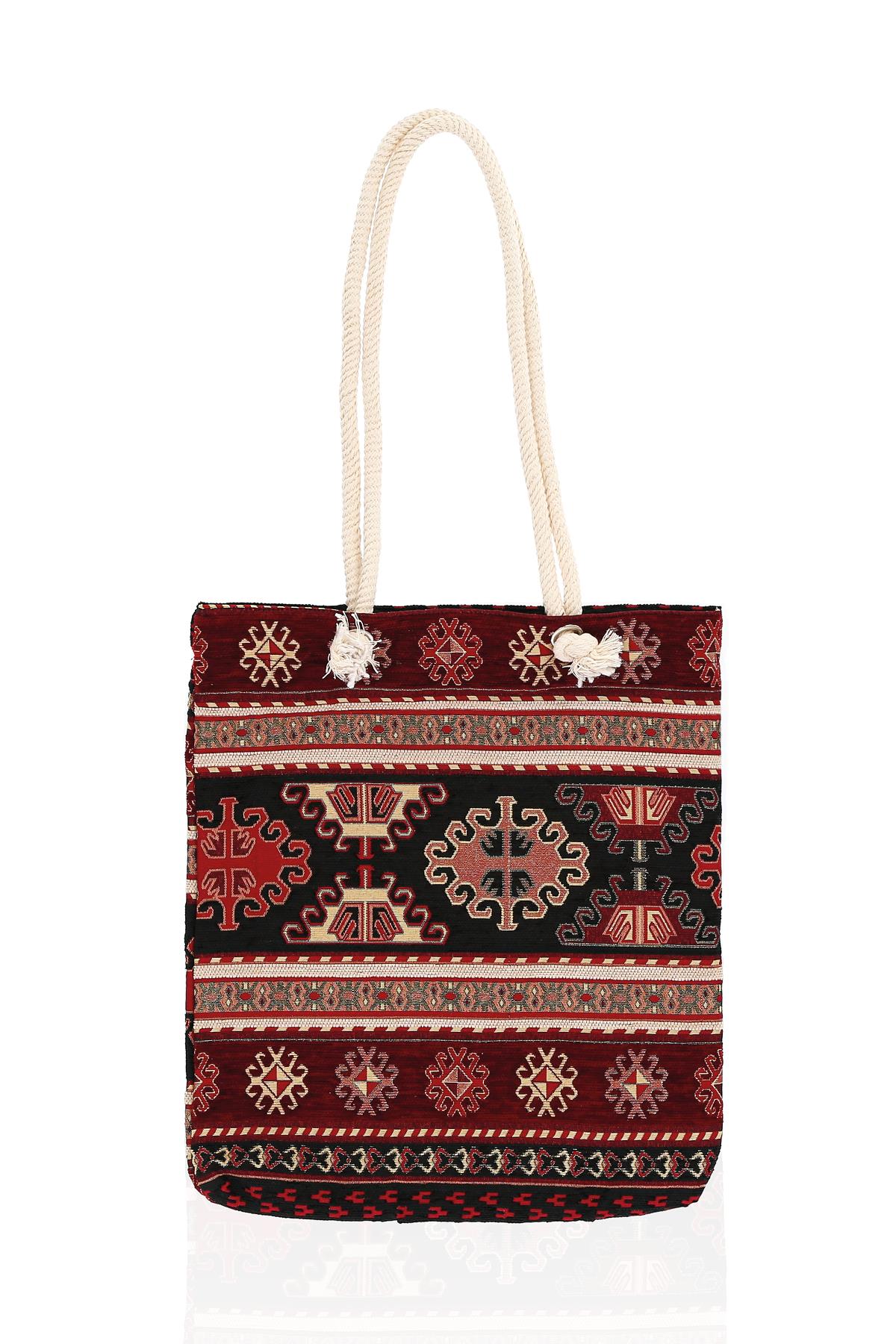 Omuz Çanta Kadın Çanta Motif İstanbul Otantik Şönil Heybe Çanta