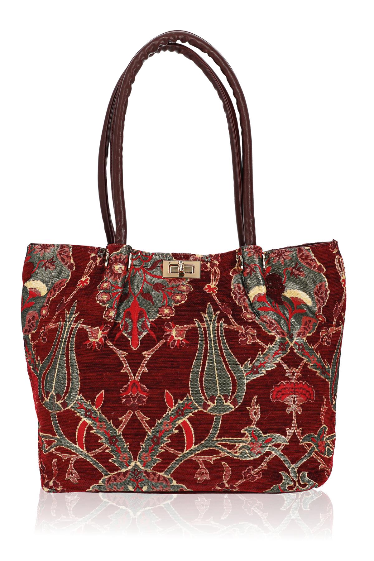 Omuz Çanta Kadın Çanta Motif Istanbul Otantik Şönil 1023