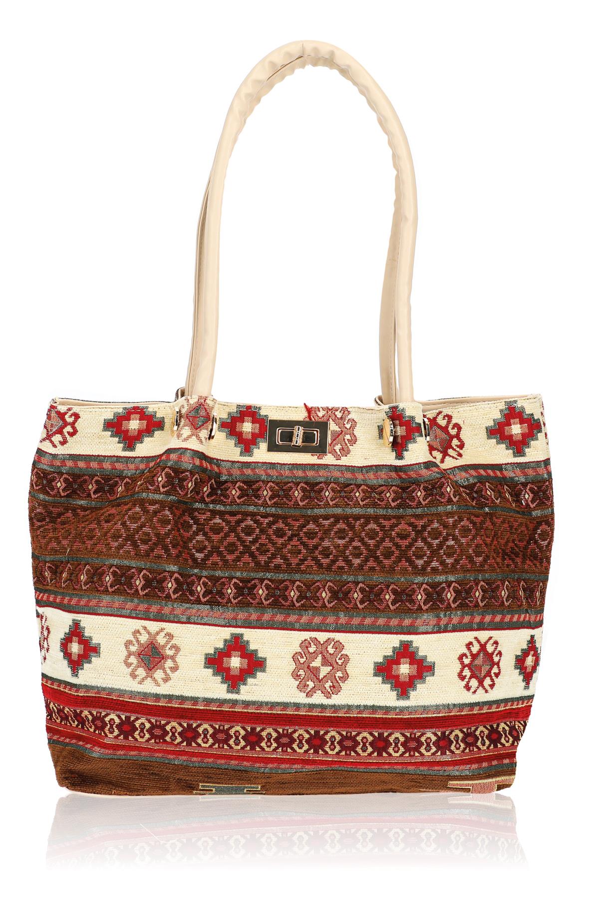 Omuz Çanta Kadın Çanta Motif Istanbul Otantik Şönil 1023