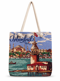 Plaj çanta  Kadın El Omuz Çanta Mottif İstanbul Otantik Goblen Heybe