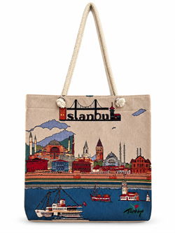 Plaj çanta  Kadın El Omuz Çanta Mottif İstanbul Otantik Goblen Heybe