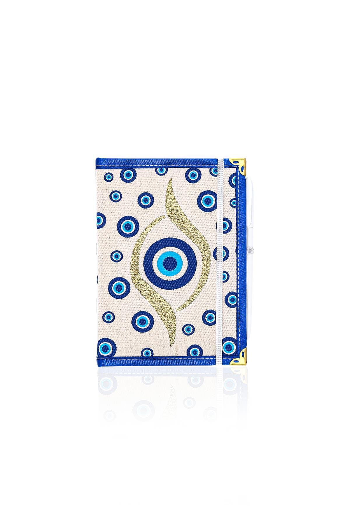Dokuma Çizgisiz Nazar Desenli Kalemli Otantik Etnik Defter Hediyelik Orta 1607