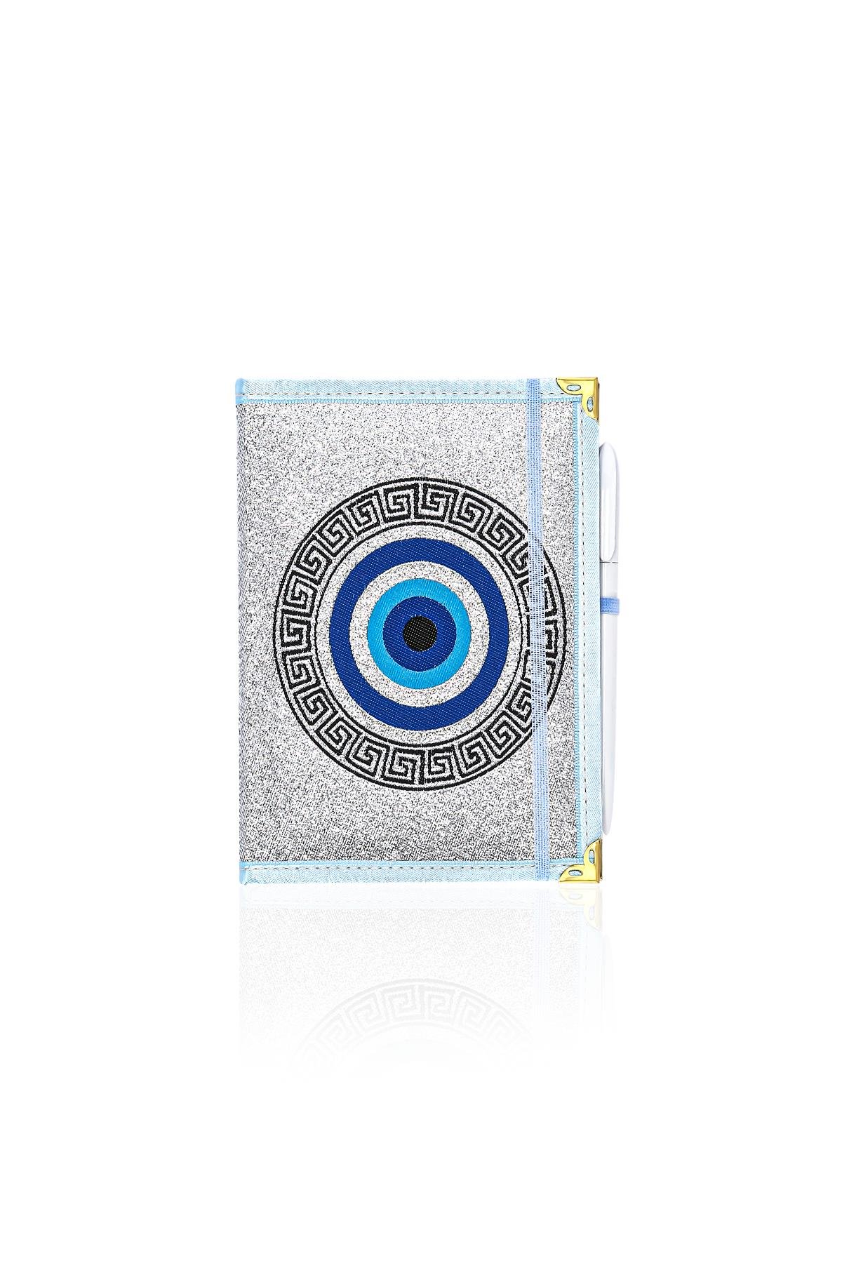 Dokuma Çizgisiz Nazar Desenli Kalemli Otantik Etnik Defter Hediyelik Orta 1607