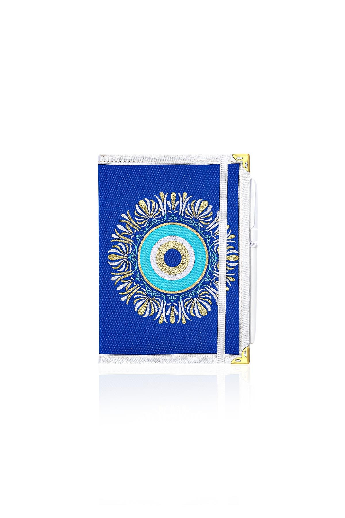 Dokuma Çizgisiz Nazar Desenli Kalemli Otantik Etnik Defter Hediyelik Orta 1607