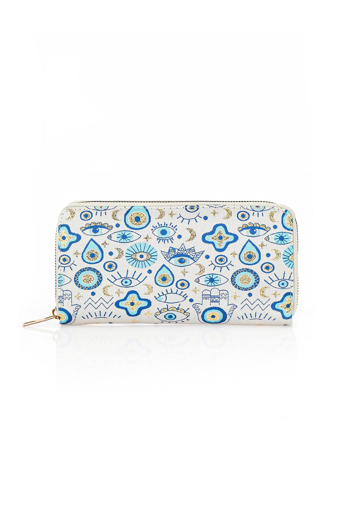 Dokuma Nazar Desenli Otantik Cüzdan Mottif İstanbul 1503