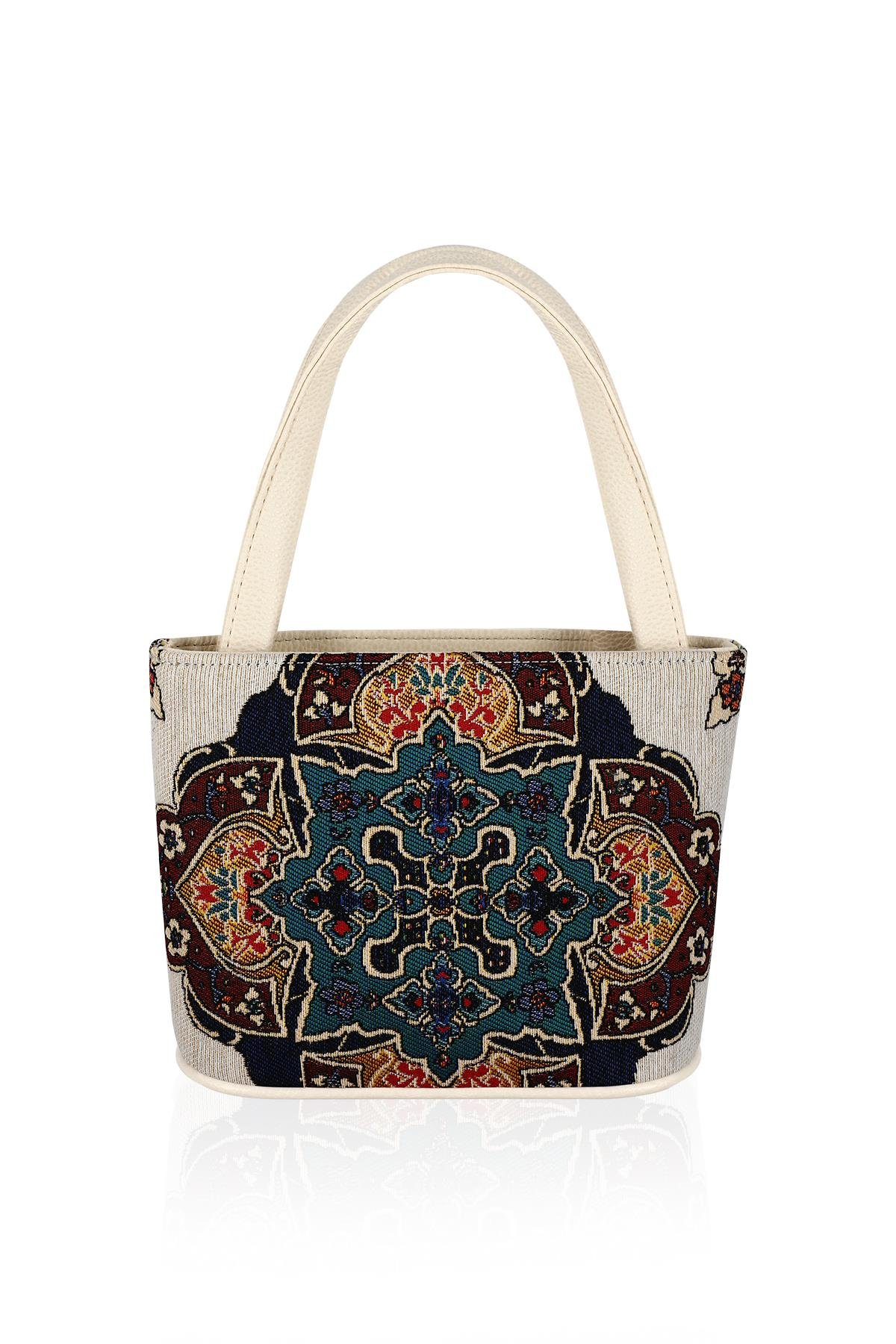 Etnik Desenli Askılı Kadın El Omuz Çanta Mottif İstanbul Otantik Goblen 1001