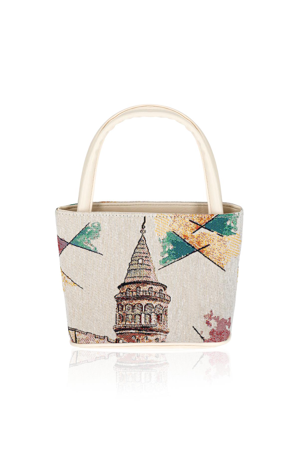 Etnik Desenli Askılı Kadın El Omuz Çanta Mottif İstanbul Otantik Goblen 1001