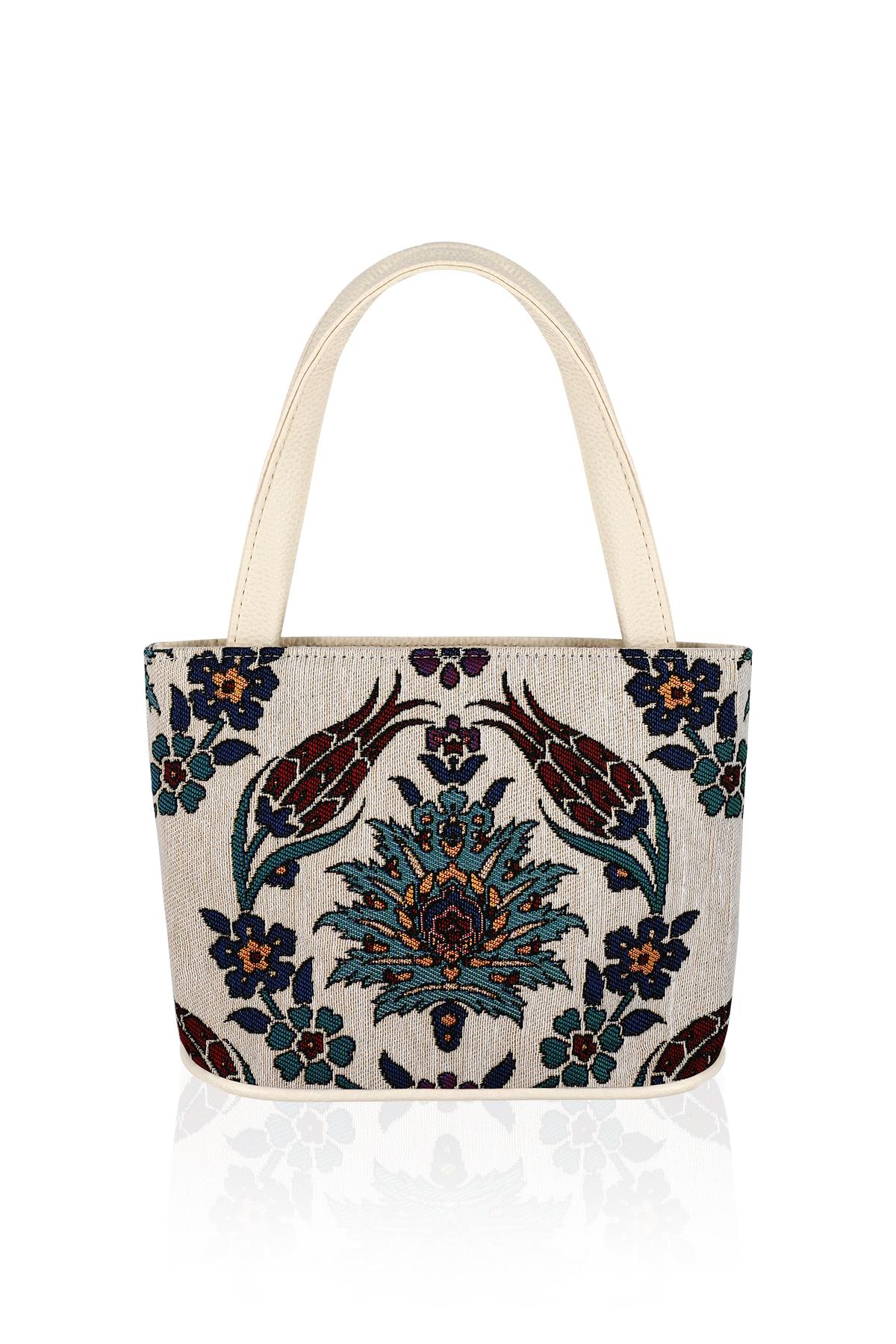 Etnik Desenli Askılı Kadın El Omuz Çanta Mottif İstanbul Otantik Goblen 1001