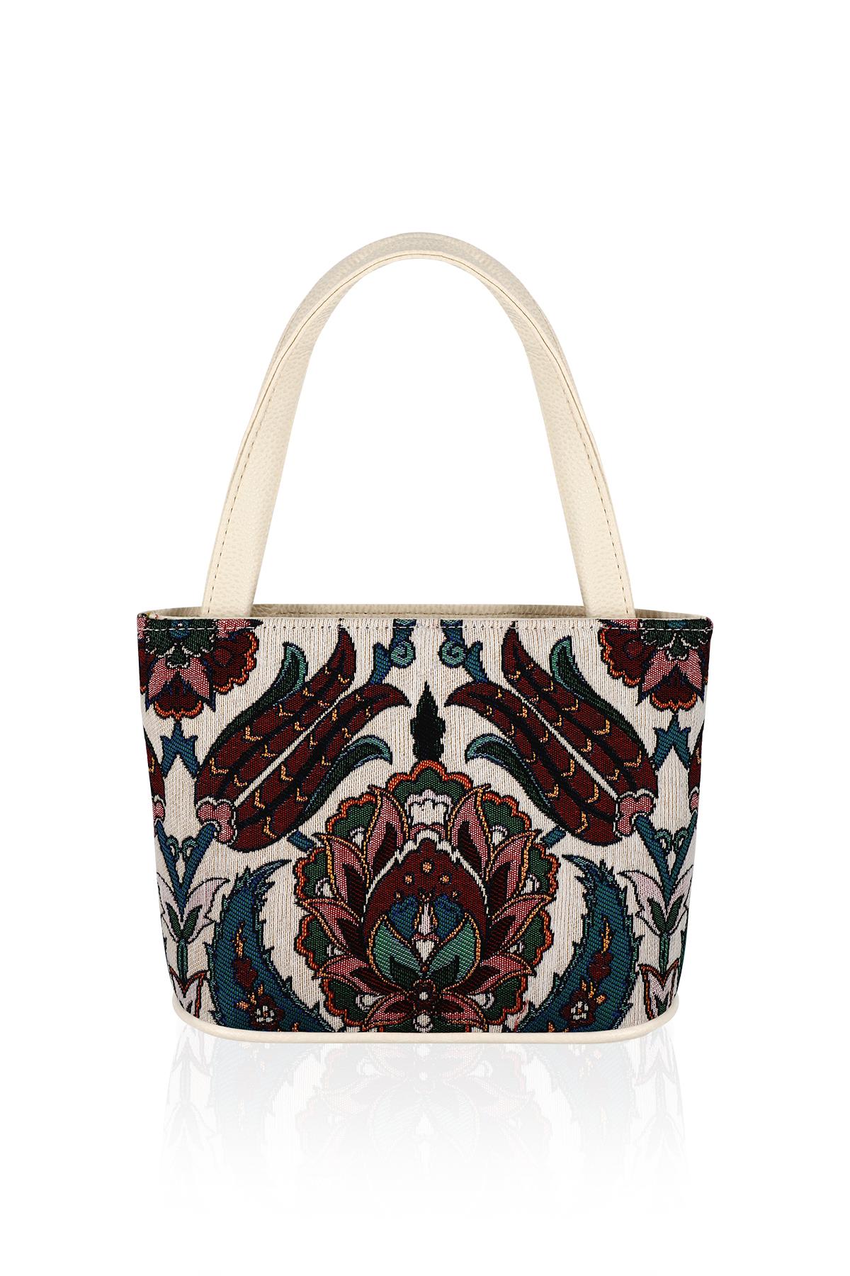 Etnik Desenli Askılı Kadın El Omuz Çanta Mottif İstanbul Otantik Goblen 1001