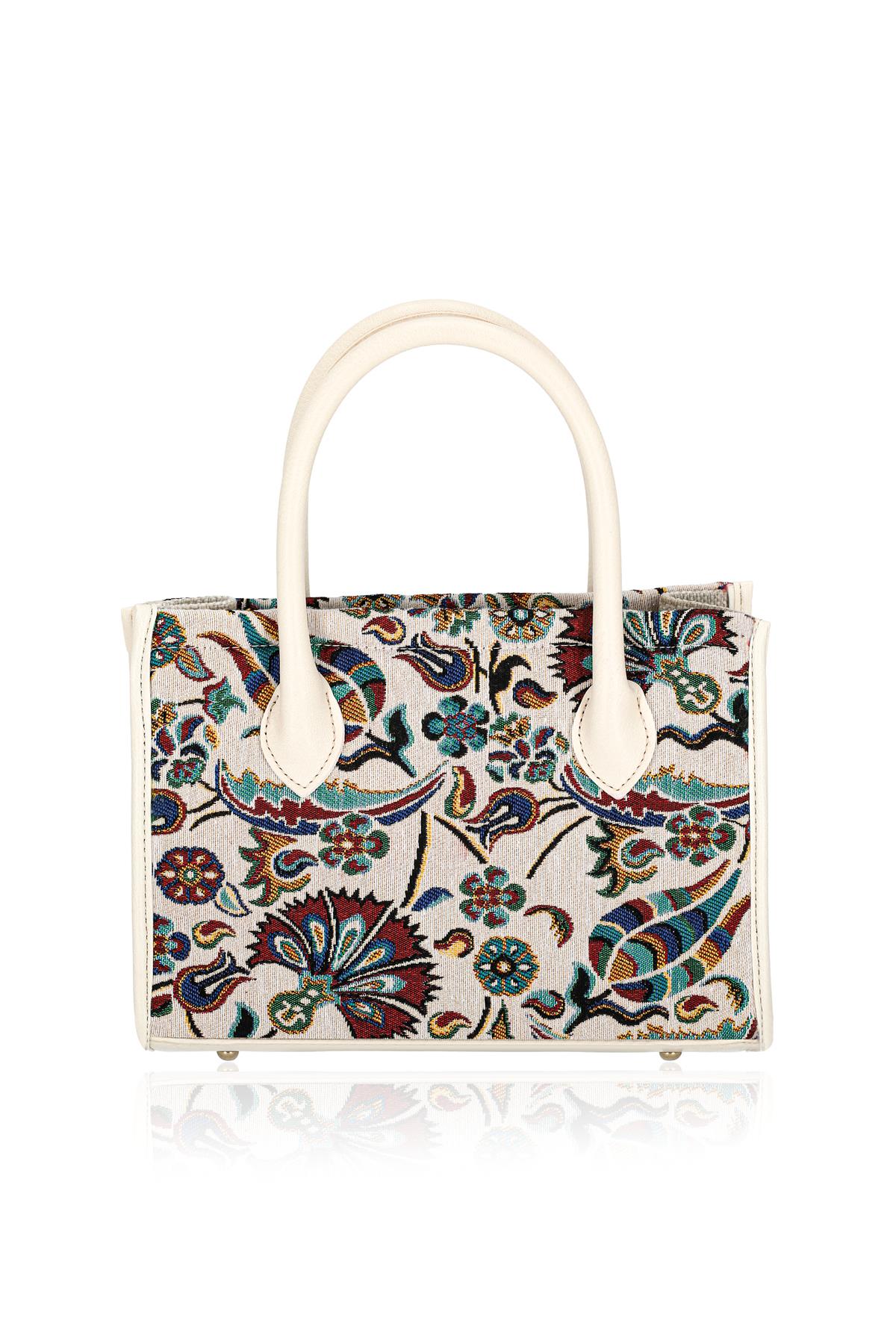 Etnik Desenli Kadın El Omuz Çanta Mottif İstanbul Otantik Goblen 1003