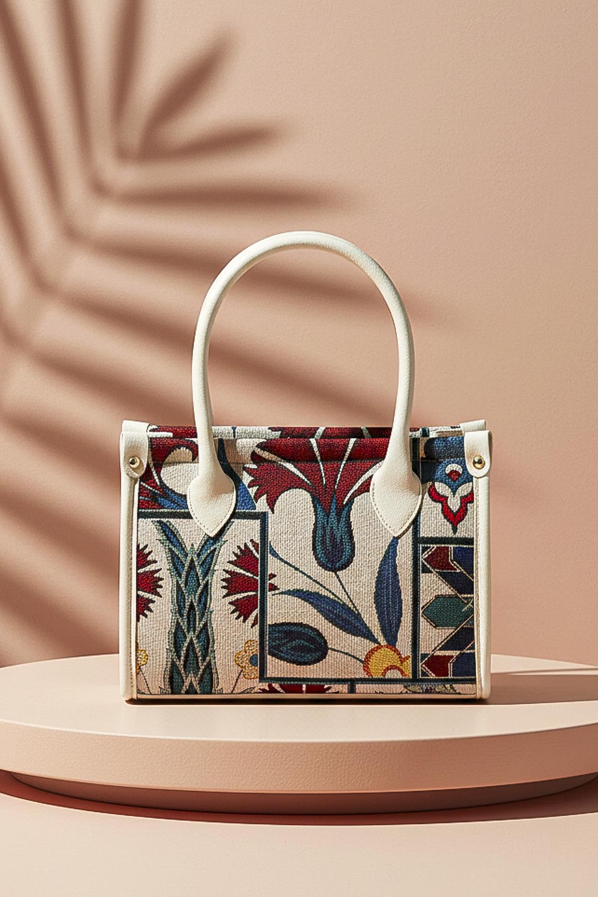 Etnik Desenli Kadın El Omuz Çanta Mottif İstanbul Otantik Goblen 1003