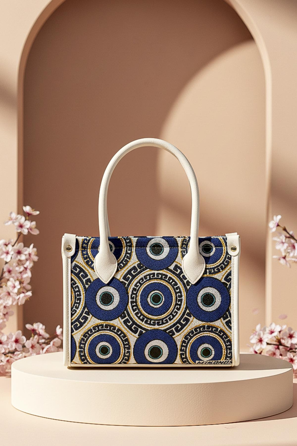 Etnik Desenli Kadın El Omuz Çanta Mottif İstanbul Otantik Goblen 1003