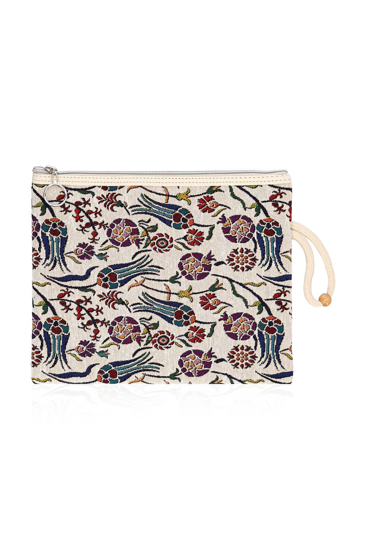 Etnik Desenli Kadın Portföy Clucth Çanta Makyaj Çanta El Çantası