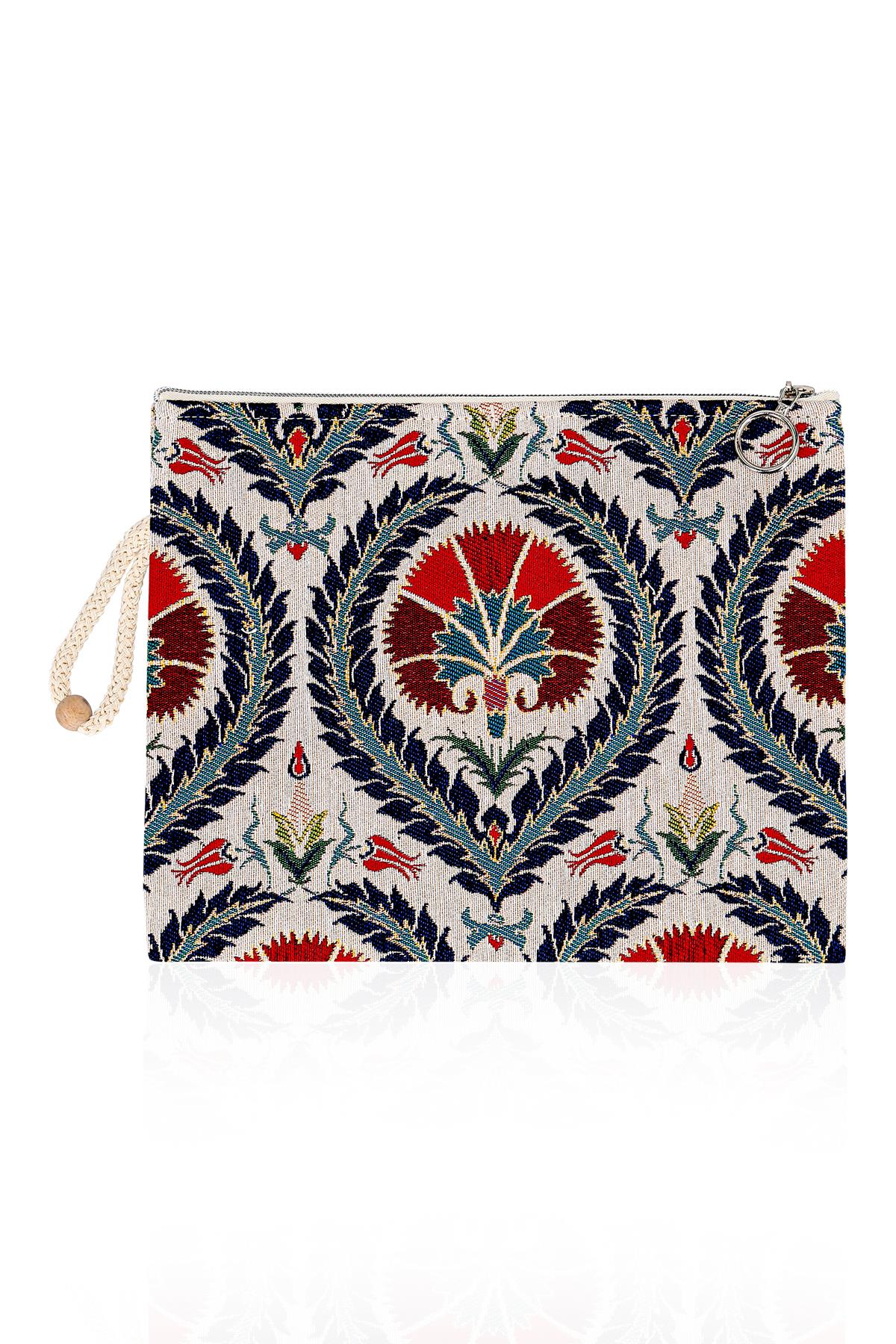 Etnik Desenli Kadın Portföy Clucth Çanta Makyaj Çanta El Çantası