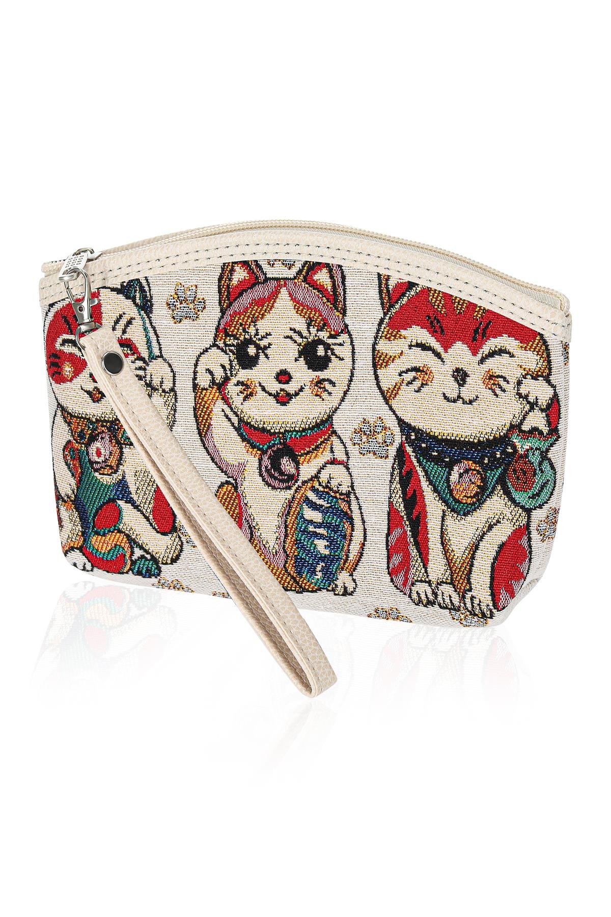 Etnik Desenli Kadın Portföy Clucth Çanta Makyaj Çanta El Çantası