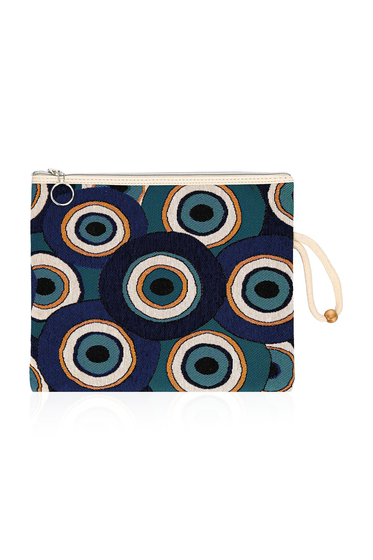 Etnik Desenli Kadın Portföy Clucth Çanta Makyaj Çanta El Çantası