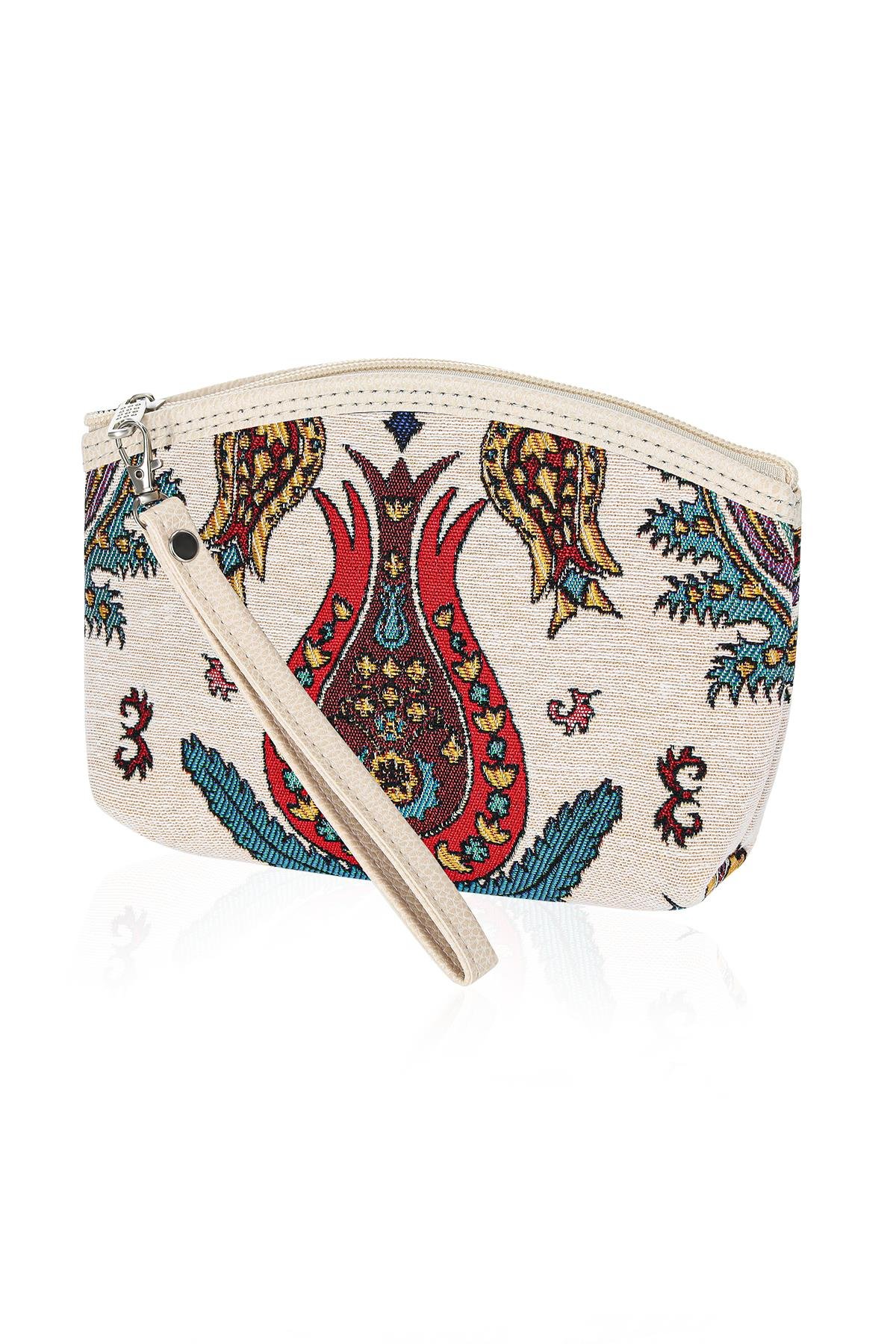 Etnik Desenli Kadın Portföy Clucth Çanta Makyaj Çanta El Çantası