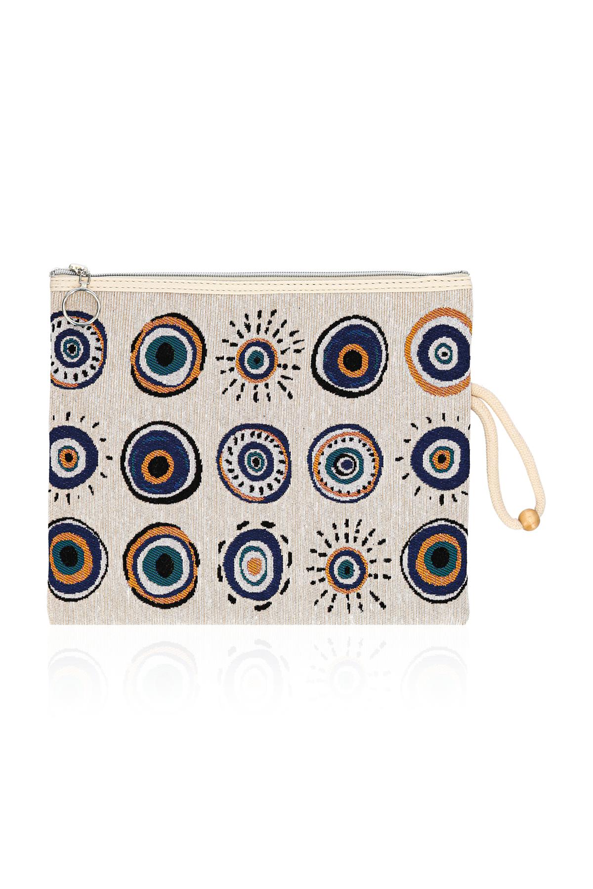 Etnik Desenli Kadın Portföy Clucth Çanta Makyaj Çanta El Çantası