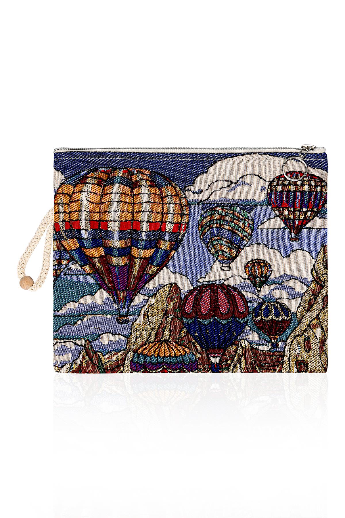 Etnik Desenli Kadın Portföy Clucth Çanta Makyaj Çanta El Çantası