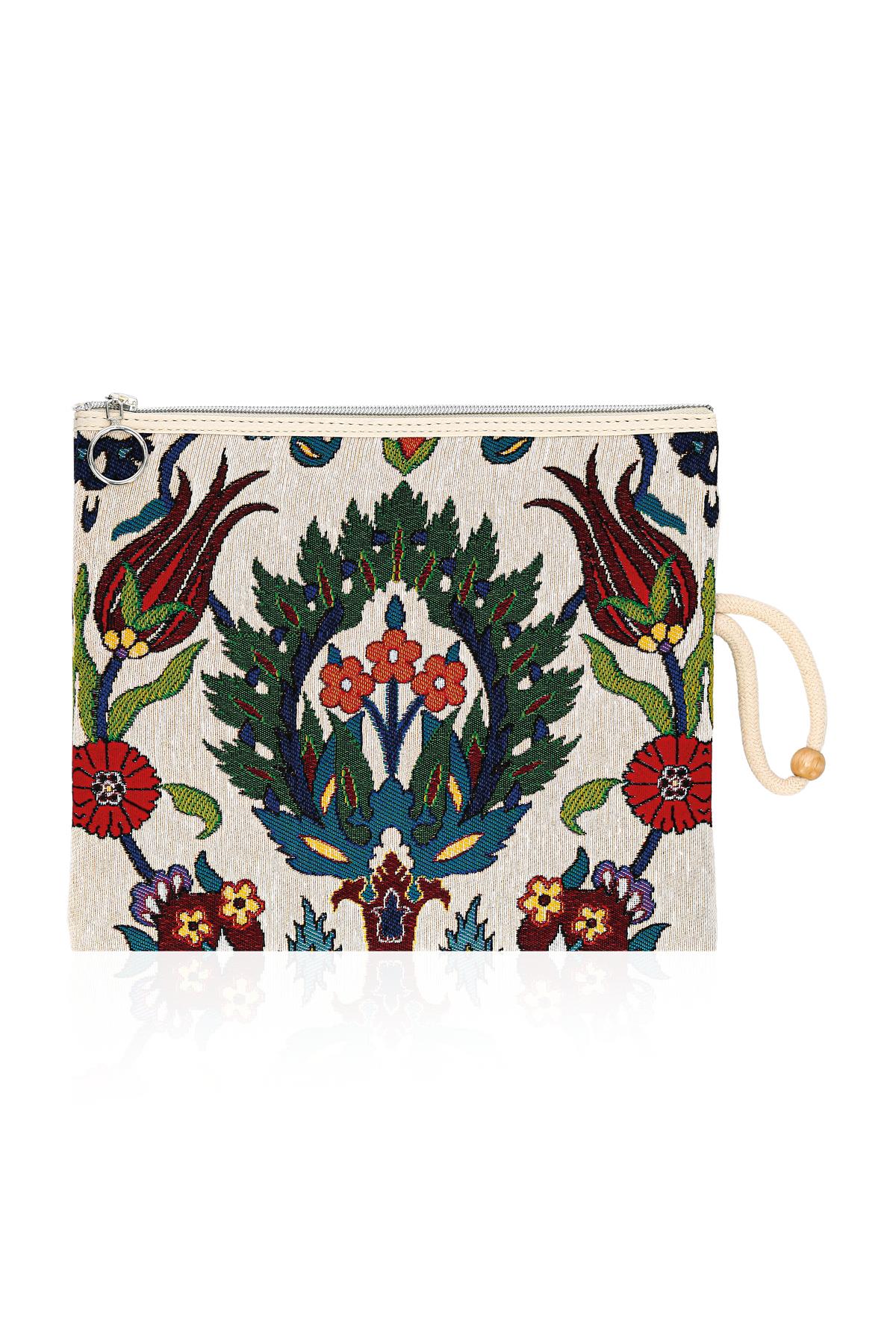 Etnik Desenli Kadın Portföy Clucth Çanta Makyaj Çanta El Çantası