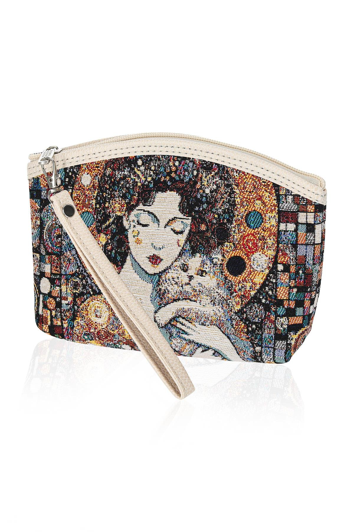 Etnik Desenli Kadın Portföy Clucth Çanta Makyaj Çanta El Çantası