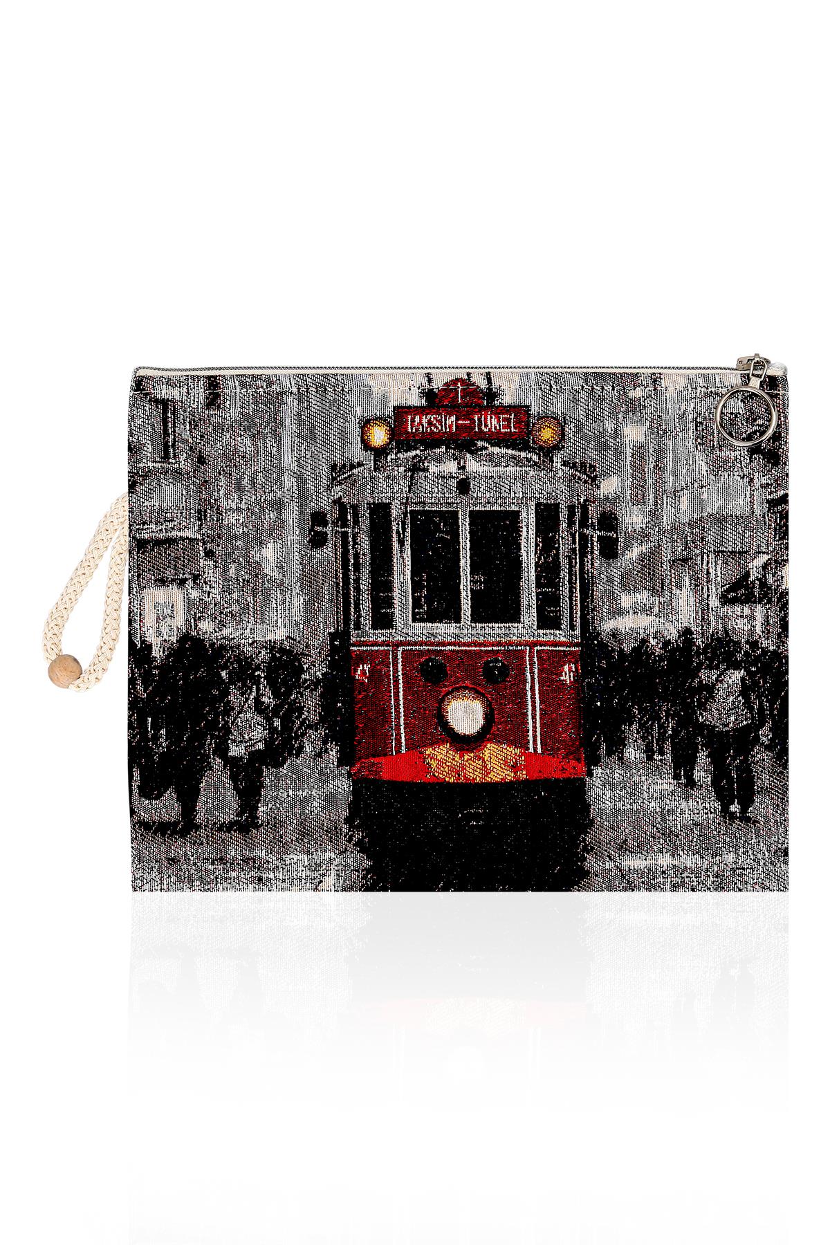 Etnik Desenli Kadın Portföy Clucth Çanta Makyaj Çanta El Çantası