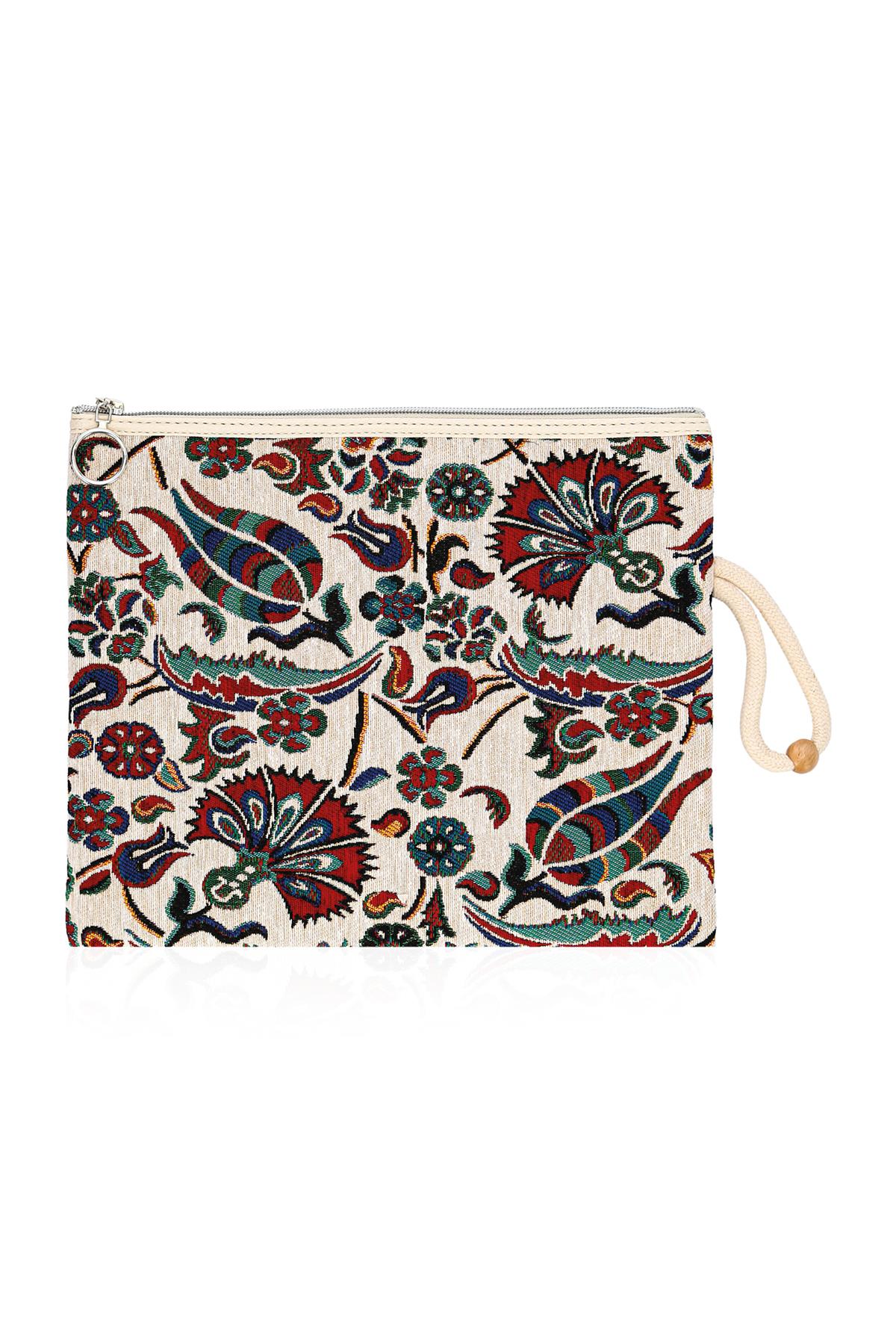 Etnik Desenli Kadın Portföy Clucth Çanta Makyaj Çanta El Çantası